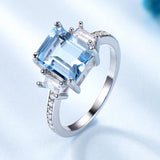 Rectangle Blue Gemstone Ring