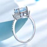 Rectangle Blue Gemstone Ring