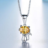 Cat Citrine Gemstone Necklace