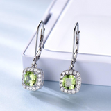 Peridot Square Gemstone Earrings