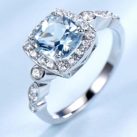 Sky Blue Gemstone Silver Ring