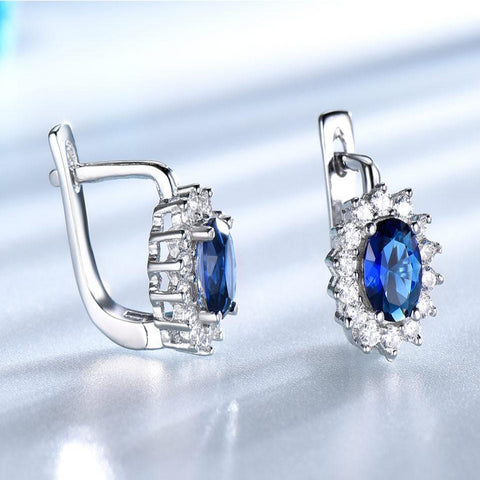 Sapphire Gemstone Clip Earrings