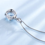 Square Sky Blue Gemstone Necklace