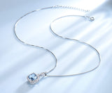 Square Sky Blue Gemstone Necklace