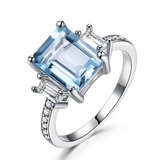 Rectangle Blue Gemstone Ring