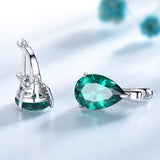 Water Drop Emerald Gemstone Earrings