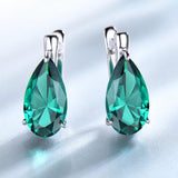 Water Drop Emerald Gemstone Earrings