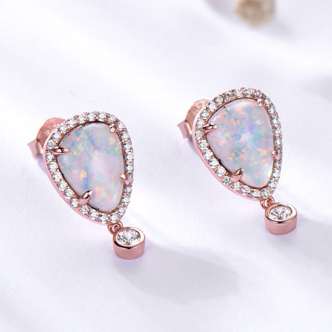 Water Drop Opal Gemstone Earrings