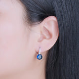 Round Sapphire Gemstone Earrings
