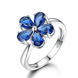 Flower Sapphire Gemstone Ring