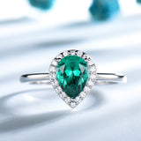 Water Drop Emerald Gemstone Ring