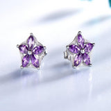 Star Amethyst Gemstone Earrings